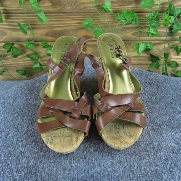 Guess Women's Neona Strappy Brown Synthetic Sz 8.5 Medium Gently Used 2025 - Picture 2 of 8